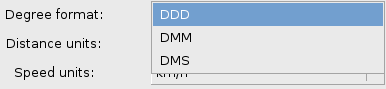 Properties dialog: degree display options